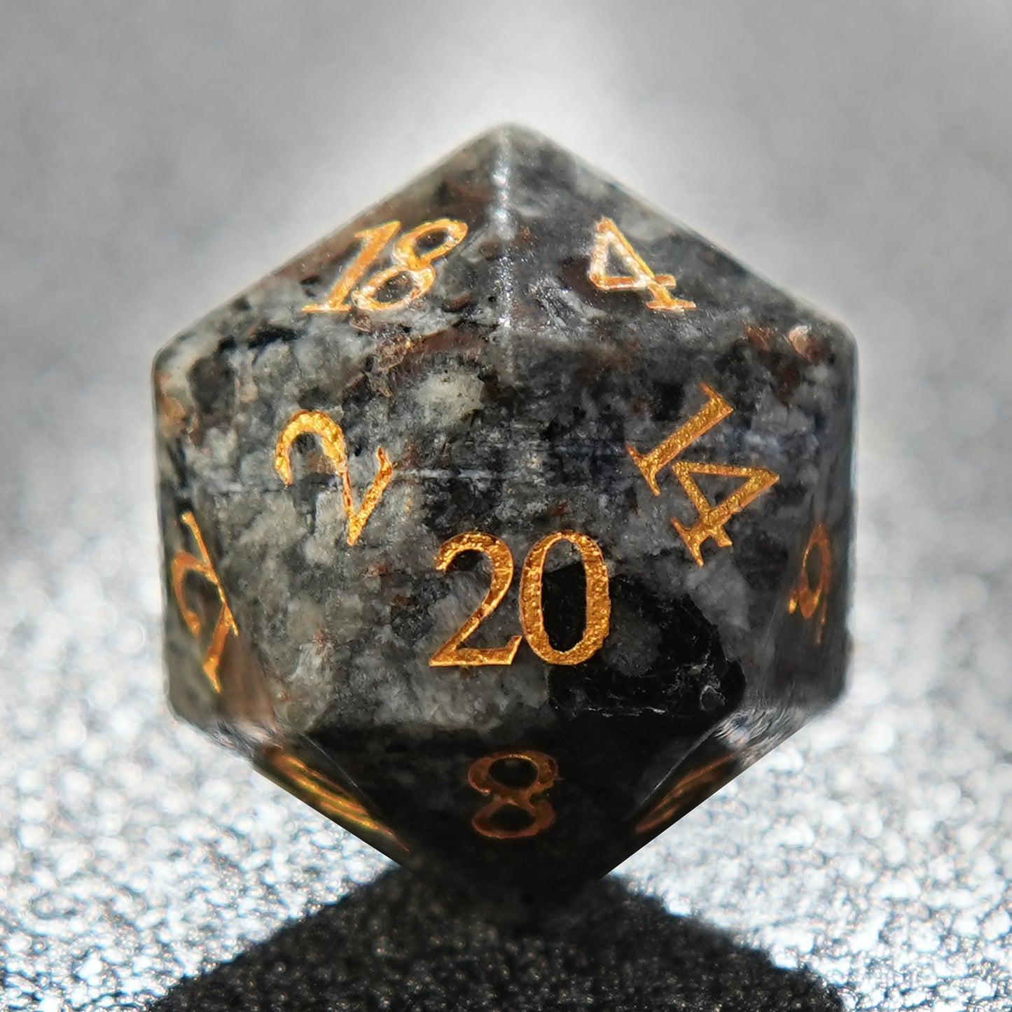 7-Piece Volcanic Rock Flame Stone Dice Set for D&D & RPG - Multi-Sided Polyhedral Gaming Dice - نرد دي اند دي 7 قطع بشكل بركاني