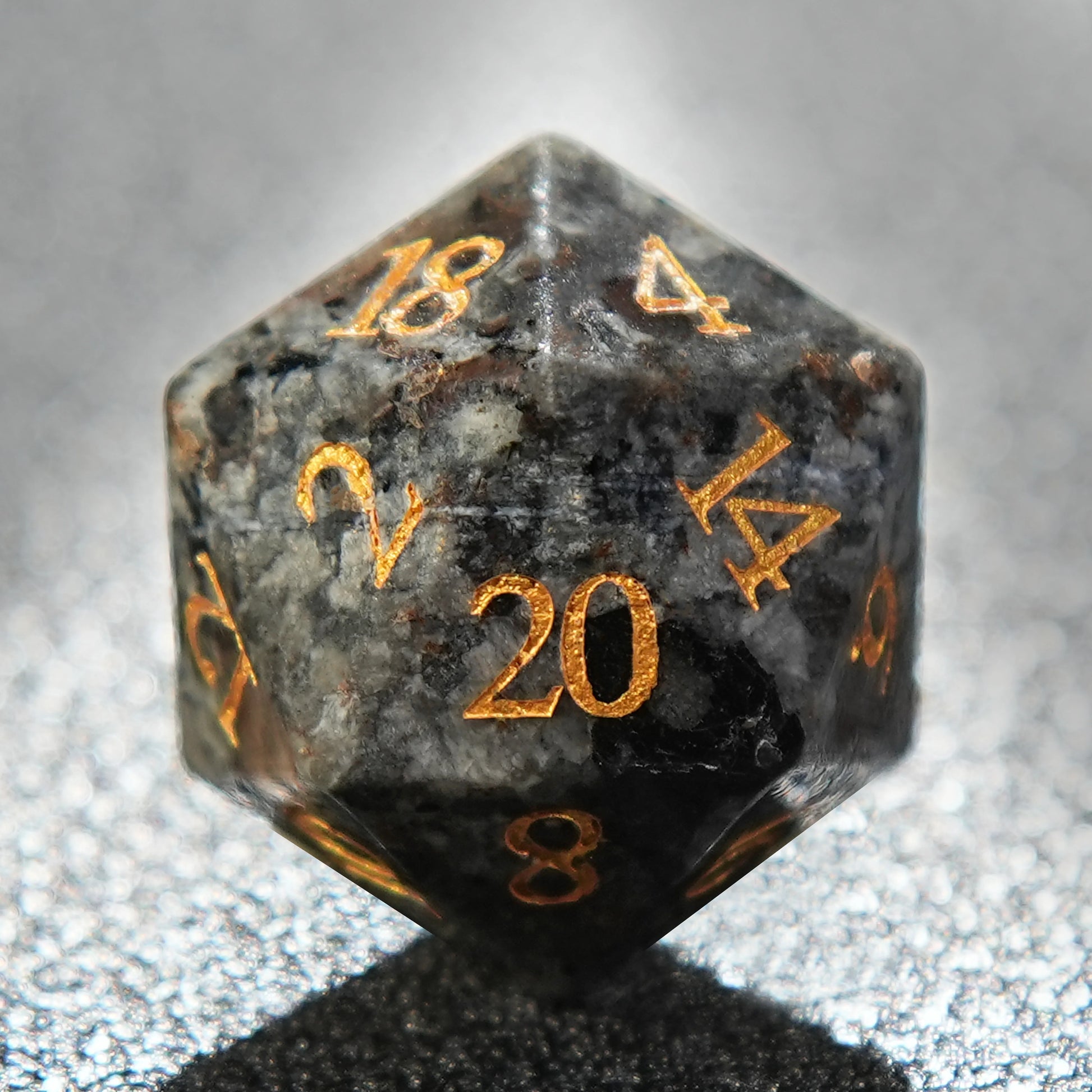 7-Piece Volcanic Rock Flame Stone Dice Set for D&D & RPG - Multi-Sided Polyhedral Gaming Dice - نرد دي اند دي 7 قطع بشكل بركاني