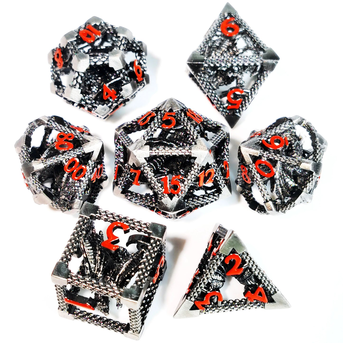 Dragon Hollow Zinc Alloy Metal D&D Dice Set - نرد دي اند دي معدني