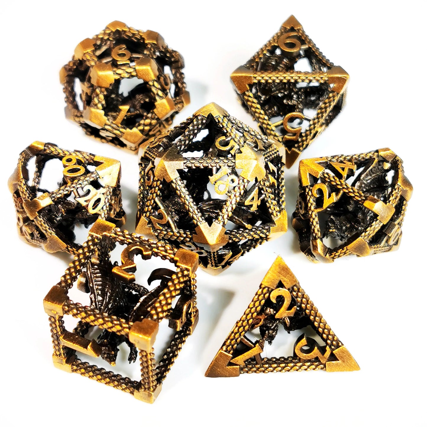 Dragon Hollow Zinc Alloy Metal D&D Dice Set - نرد دي اند دي معدني