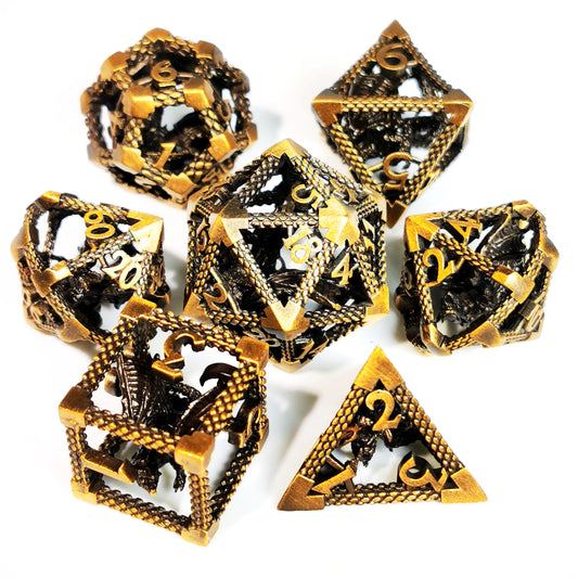 Dragon Hollow Zinc Alloy Metal D&D Dice Set - نرد دي اند دي معدني