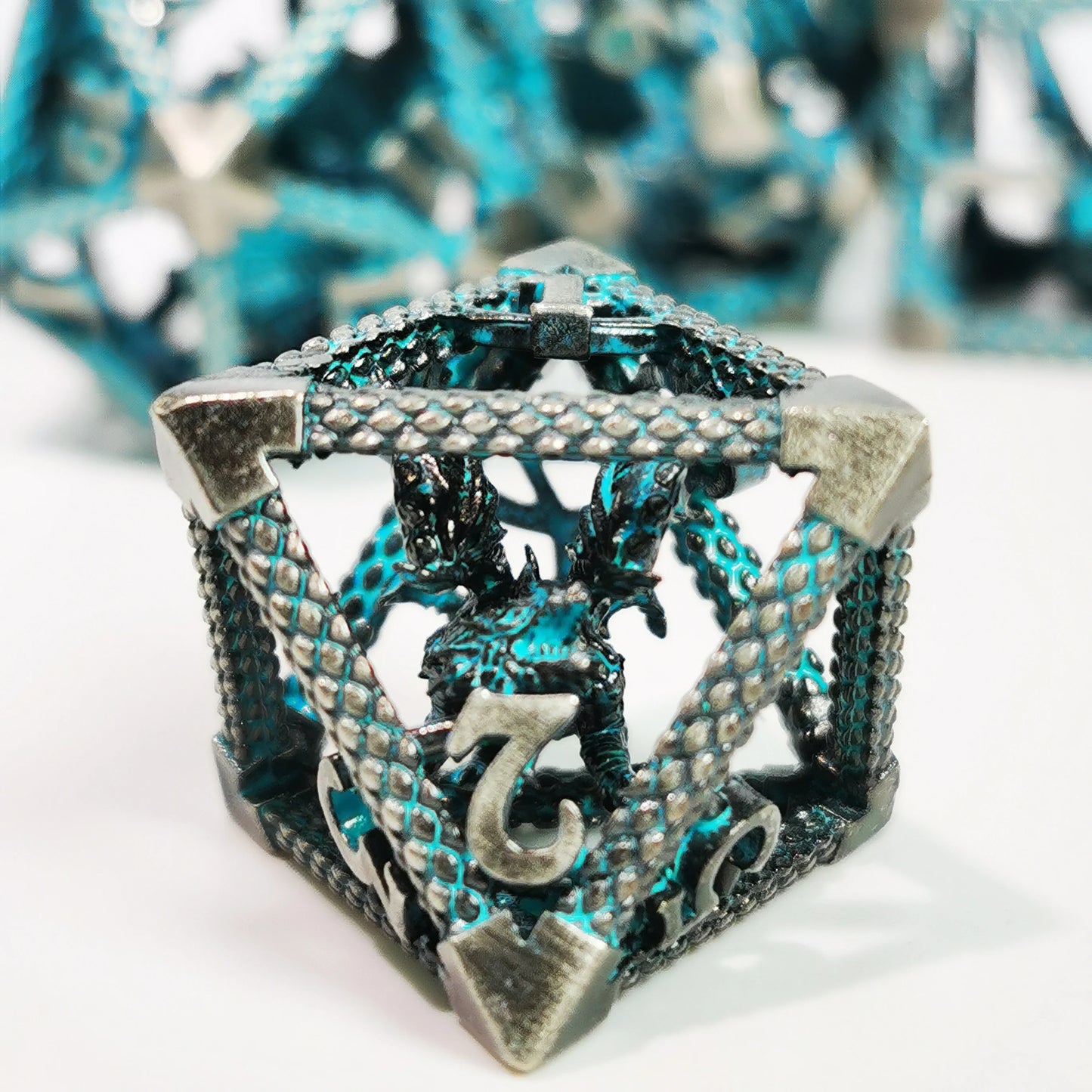 Dragon Hollow Zinc Alloy Metal D&D Dice Set - نرد دي اند دي معدني