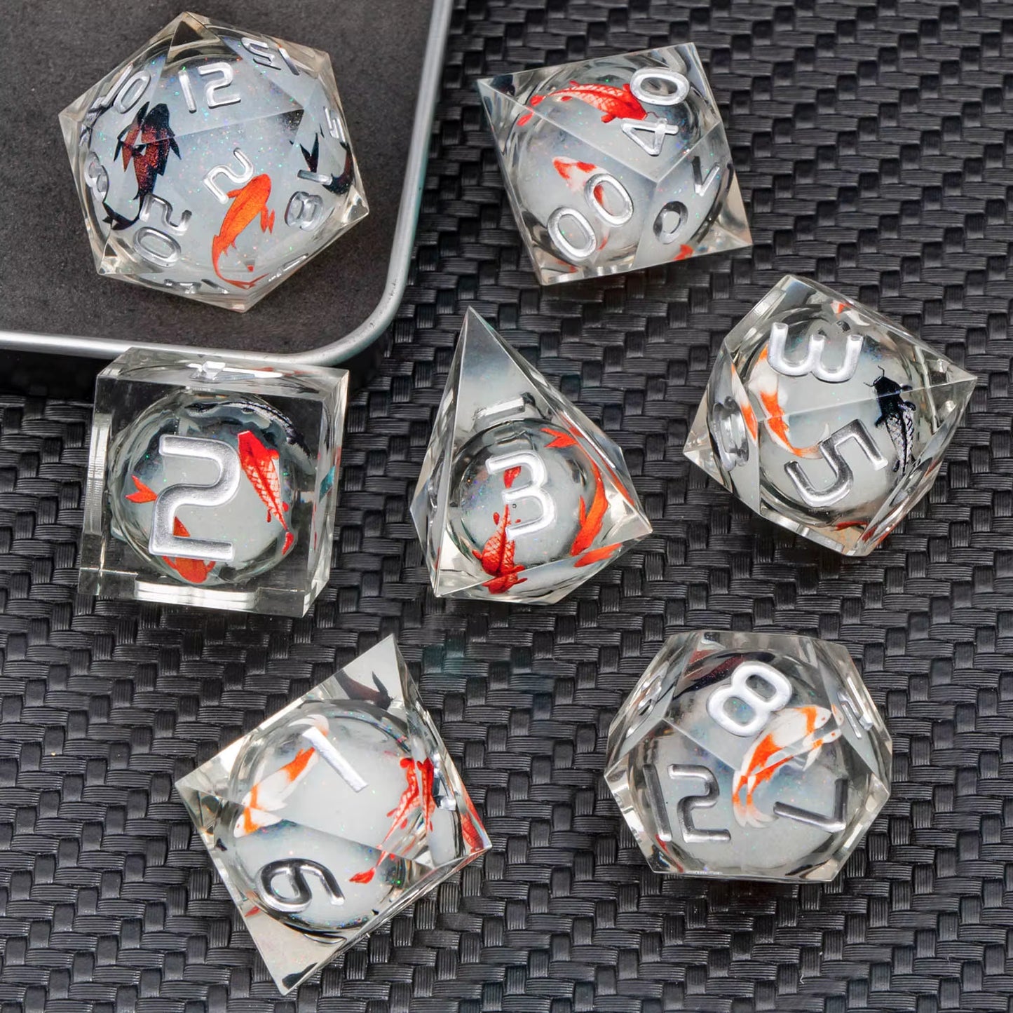 Sharp Edge Polyhedral Resin Dice Set for D&D - نرد دي اند دي