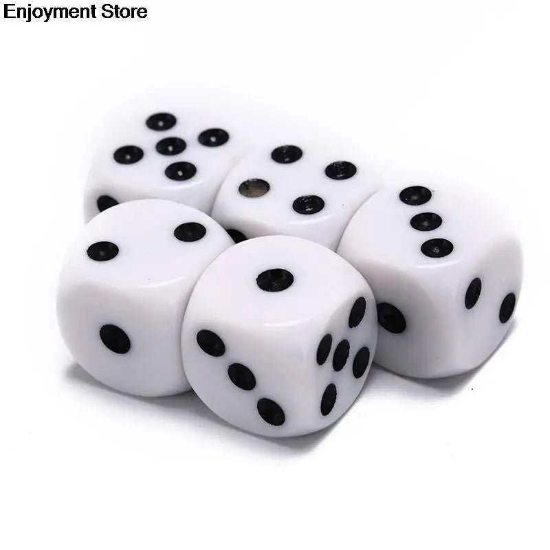 Set of 5 White 6-Sided Acrylic Dice - Perfect for RPGs and Party Games! - نرد ستة أوجه 5 حبات
