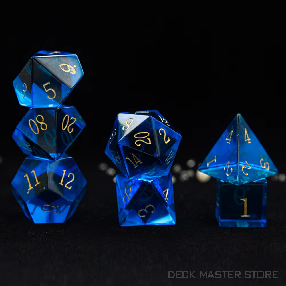 Full Set Polyhedral Dice Set Gemstone D&D Dice Set - نرد دي اند دي