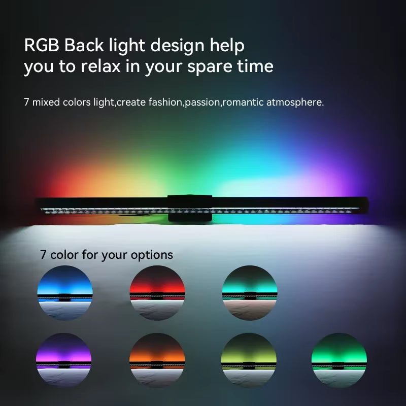 RGB LED Monitor Light Bar - Versatile Dimming Atmosphere Lamp for Work, Study, and Gaming - 44cm