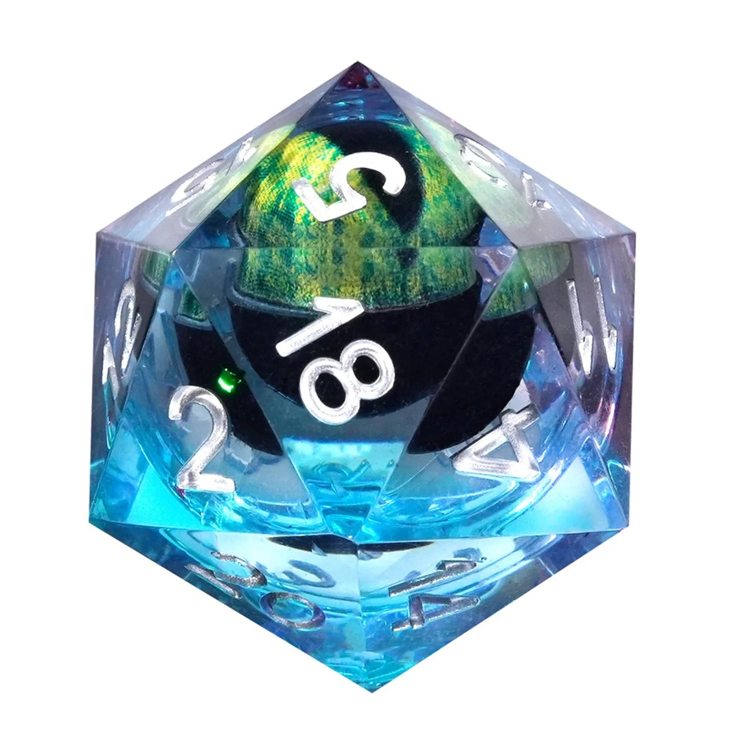 1-7Pcs Dargon Eye DND Dice Set Cat Eye Liquid Core Milk Cat Sharp Edge Handmade Polyhedral Resin Dice for Multi-Sided RPG D6~D20