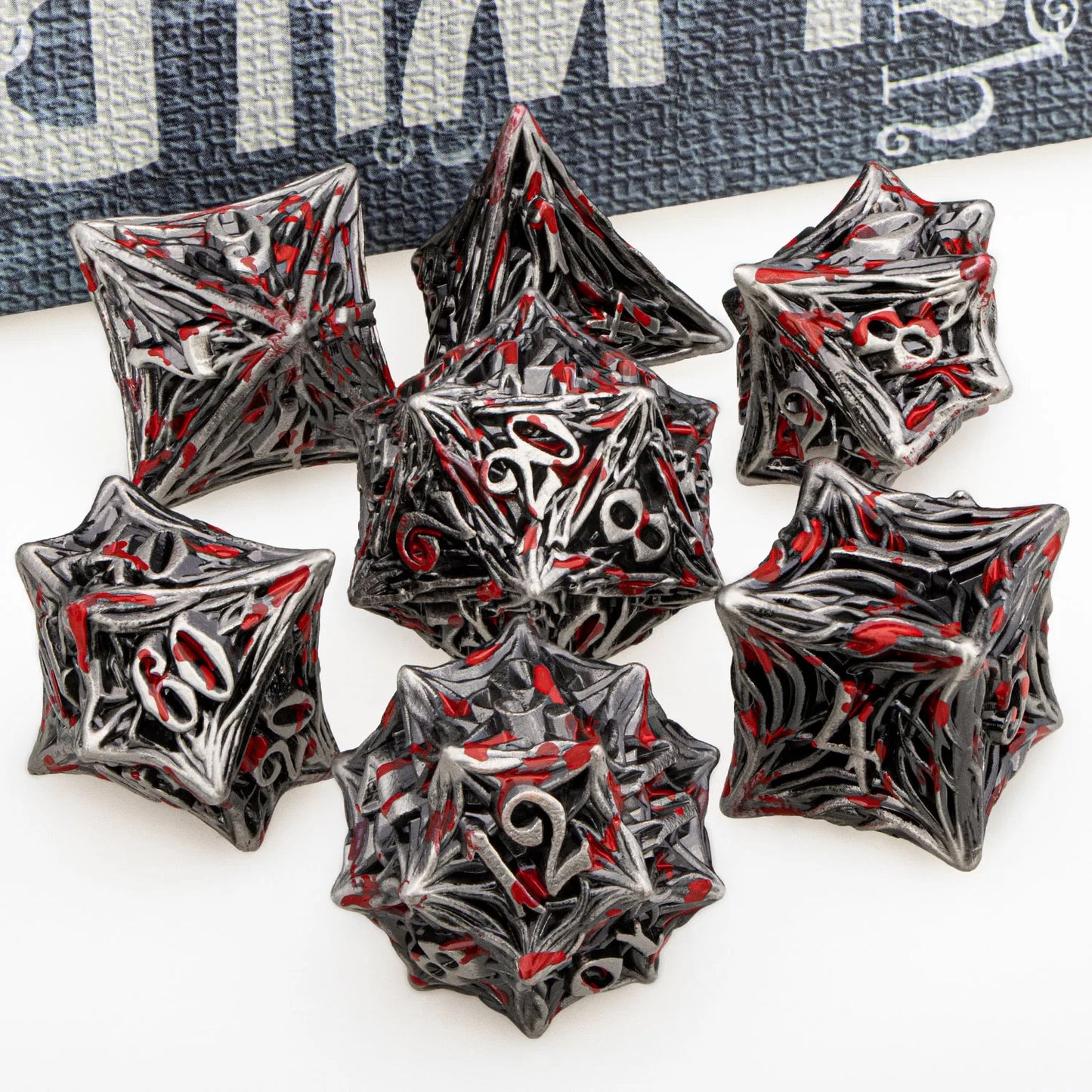 Tree Root Dnd Metal Dice Set Red D+D Polyhedral Dice for D Dnd D Dungeon and Dragon Pathfinder Role Playing Game Heavy D20 Dice