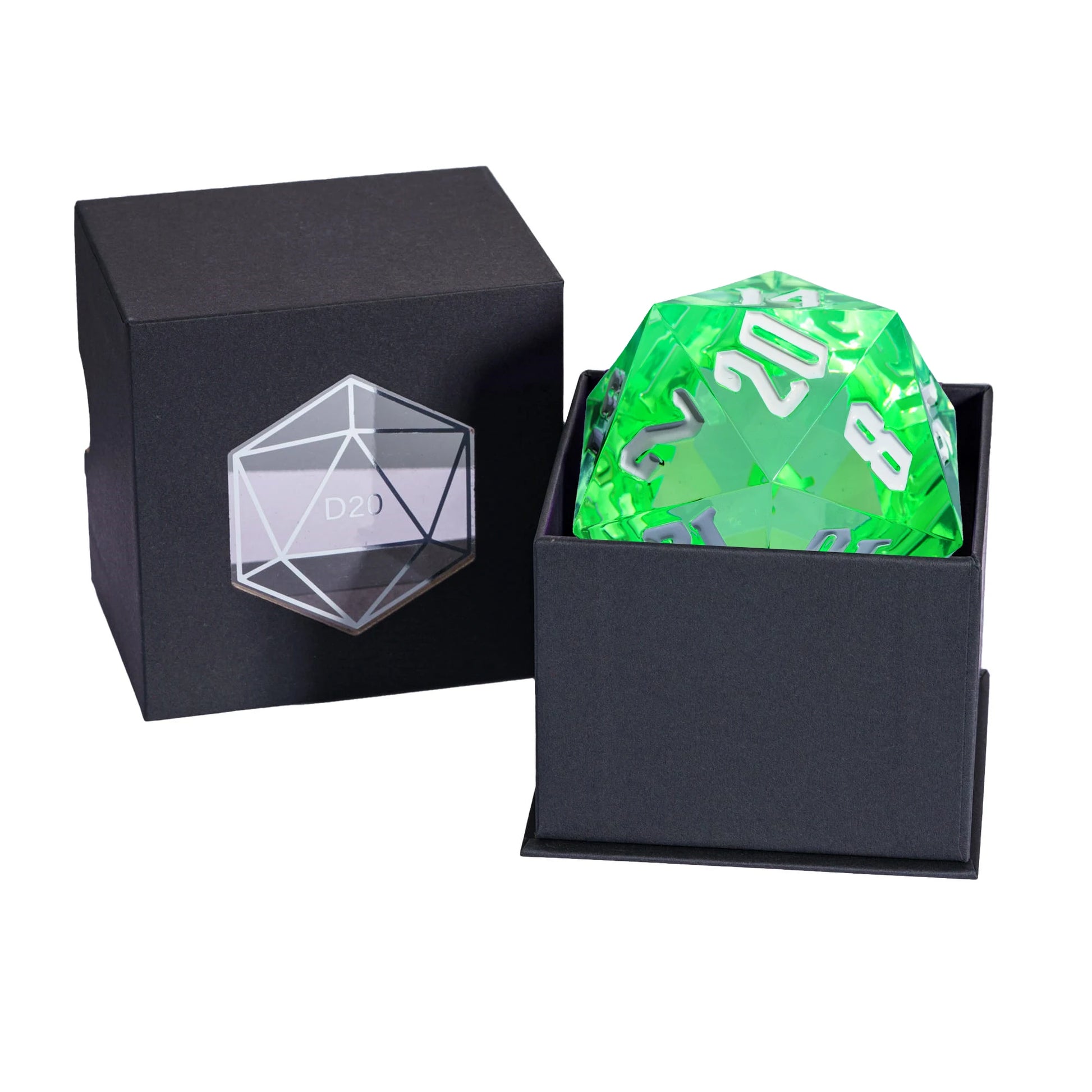 Poludie 1Pc Crystal 55Mm D20 Dice 20 Sides Large Size Polyhedral Dice for Role-Play Game D&D Bar Pub Party RPG Board Games