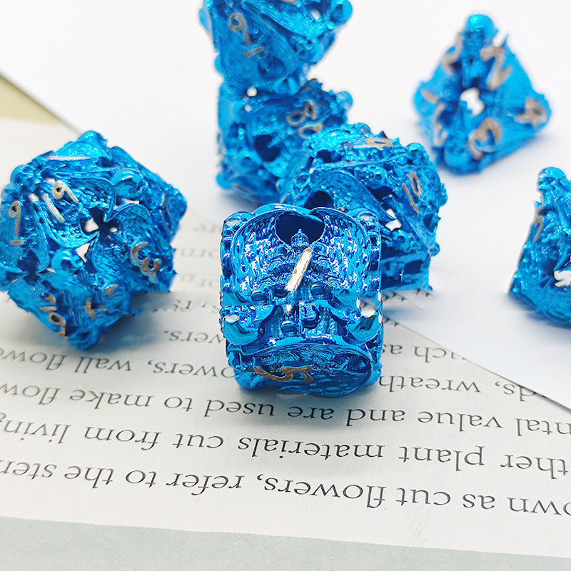 New Metal Cutout Jihad Angel Dice DND 7 Piece Set