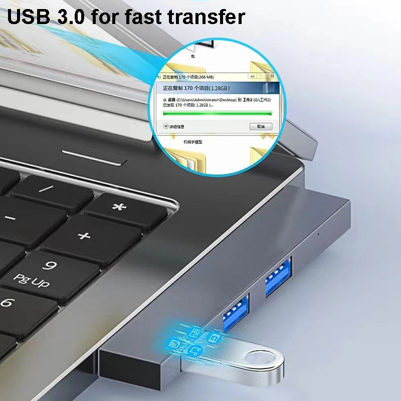 Ultimate 4-In-1 USB C Hub - 60W PD, Multi-Port Splitter for MacBook Pro, Lenovo, Xiaomi & More!