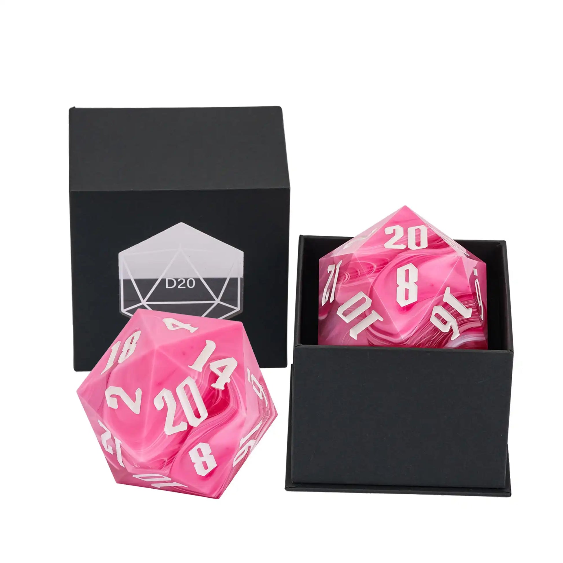 Poludie 1Pc Crystal 55Mm D20 Dice 20 Sides Large Size Polyhedral Dice for Role-Play Game D&D Bar Pub Party RPG Board Games