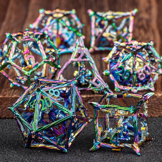 Tree Metal D&D Polyhedral Dice Set - نرد دي اند دي معدني بتصميم شجر