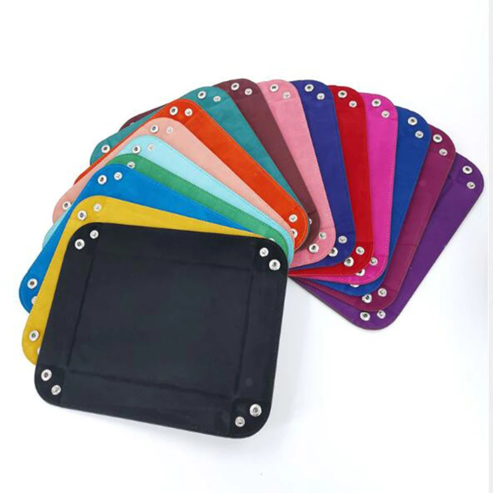 Premium Double-Sided Dice Storage Tray - Elegant Leather & Velvet Folding Organizer for D&D and Tabletop Games