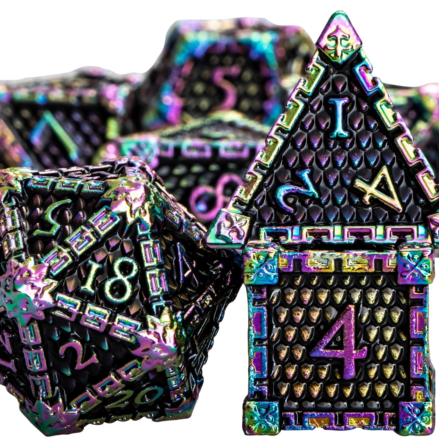 Metal DND Dice Polyhedral Dice 7 Pcs D and D Dice for Dungeon and Dragon RPG Role Playing Dice D&D Dice Set D20 D12 D10 D8 D6 D4