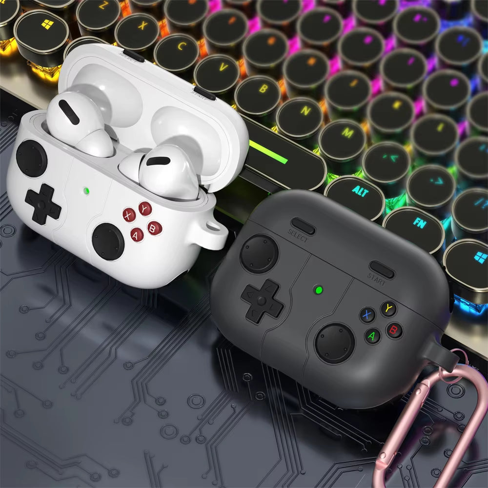 2024 Gameboy-Inspired Soft Protector Cases for AirPods Pro 2 - Fun 3D Gamepad Design for AirPods 1/2/3