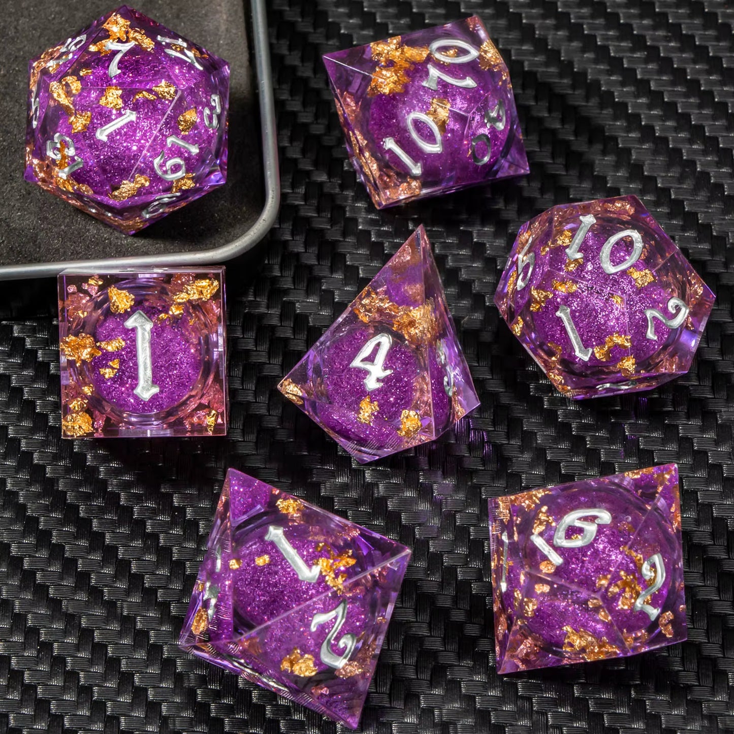 Sharp Edge Polyhedral Resin Dice Set for D&D - نرد دي اند دي