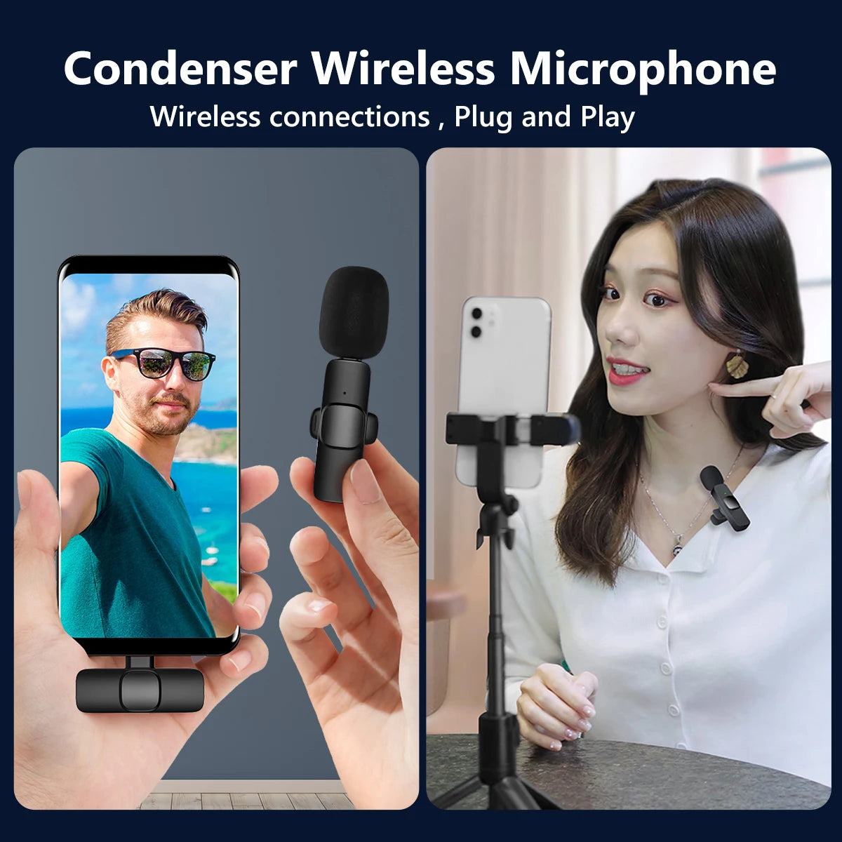 Premium Type C Wireless Lavalier Microphone - Compact Mini Mic for Android Live Streaming, Gaming & Interviews