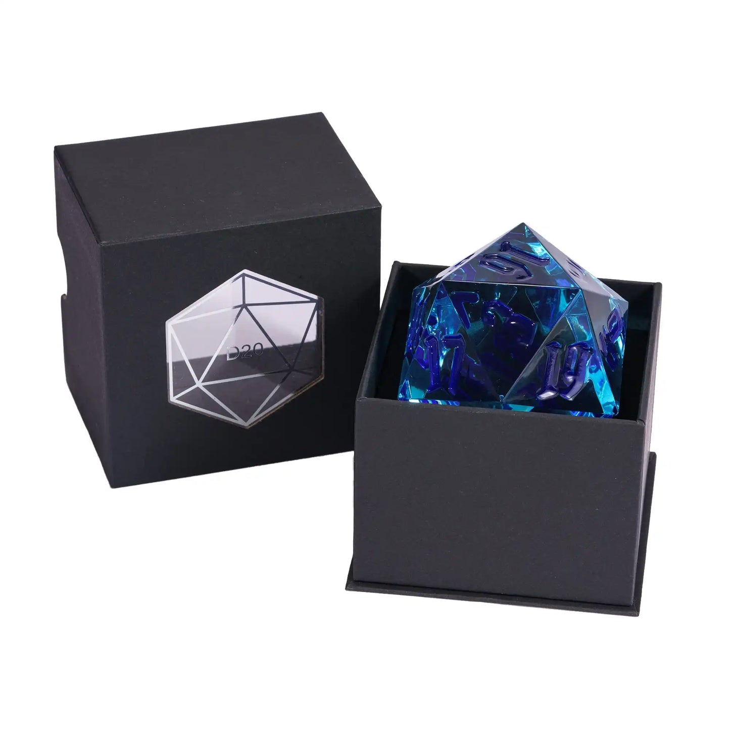 Poludie 1Pc Crystal 55Mm D20 Dice 20 Sides Large Size Polyhedral Dice for Role-Play Game D&D Bar Pub Party RPG Board Games