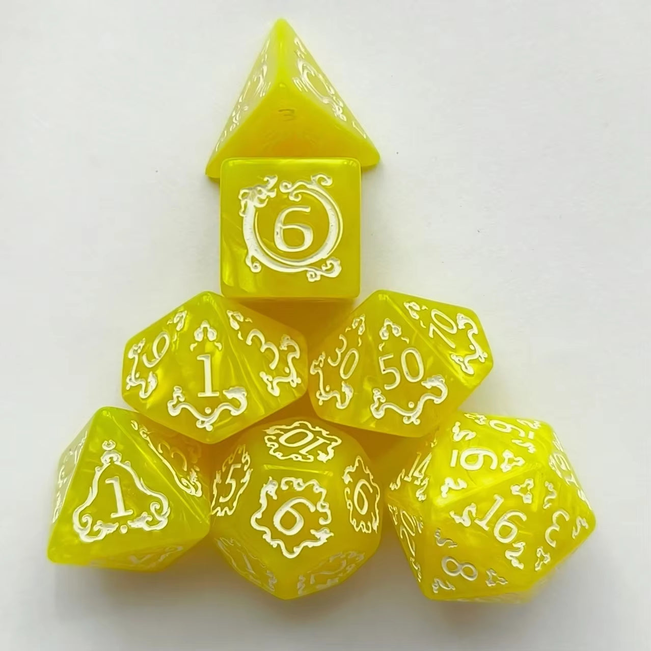 Red Polyhedral D&D Dice Set - نرد دي اند دي