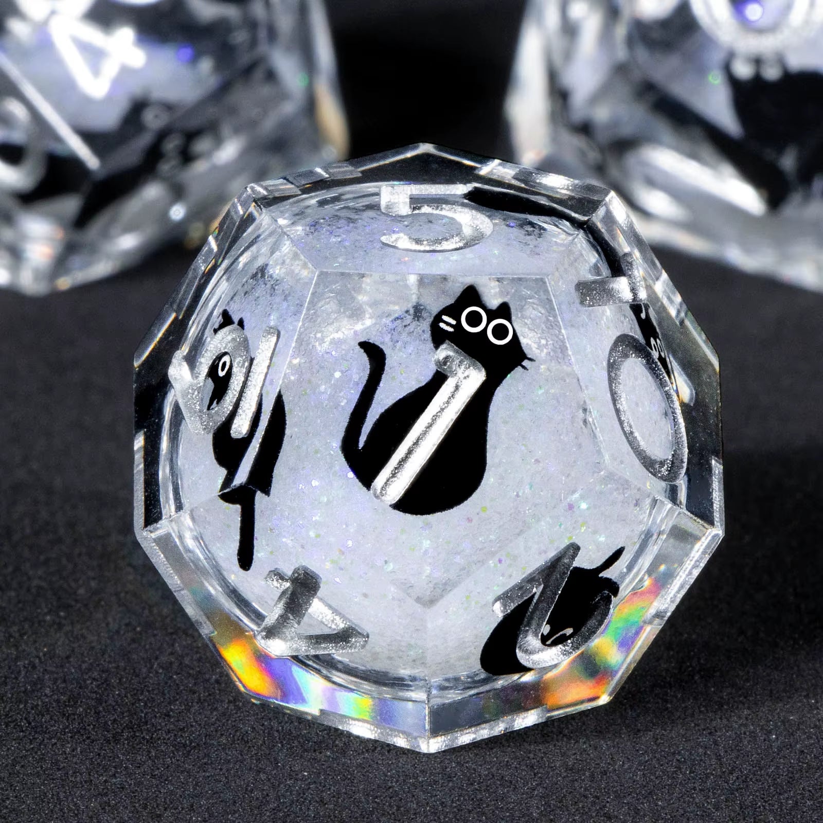 Liquid Core Resin Dice Set for D&D - Sharp Edge Polyhedral Dice - نرد دي اند دي