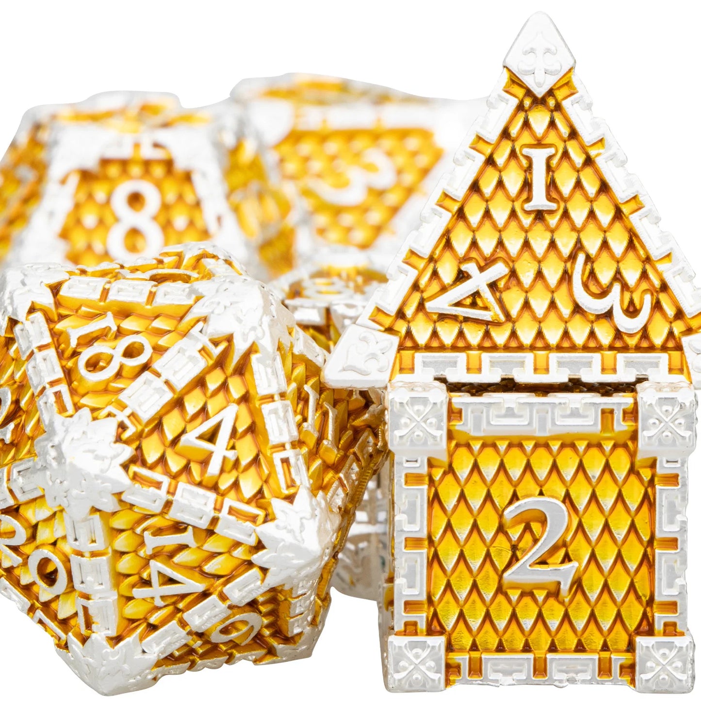 Metal DND Dice Polyhedral Dice 7 Pcs D and D Dice for Dungeon and Dragon RPG Role Playing Dice D&D Dice Set D20 D12 D10 D8 D6 D4