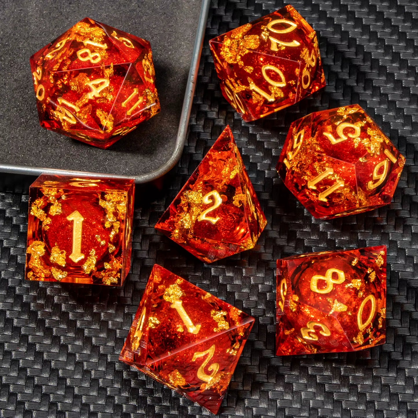 Sharp Edge Polyhedral Resin Dice Set for D&D - نرد دي اند دي