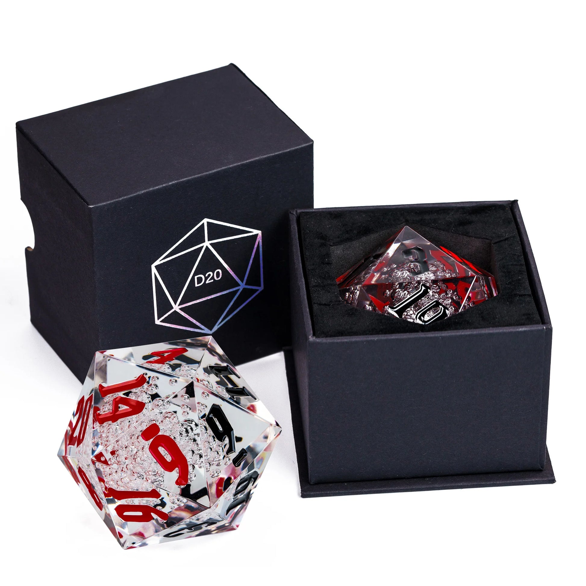 Poludie 1Pc Crystal 55Mm D20 Dice 20 Sides Large Size Polyhedral Dice for Role-Play Game D&D Bar Pub Party RPG Board Games