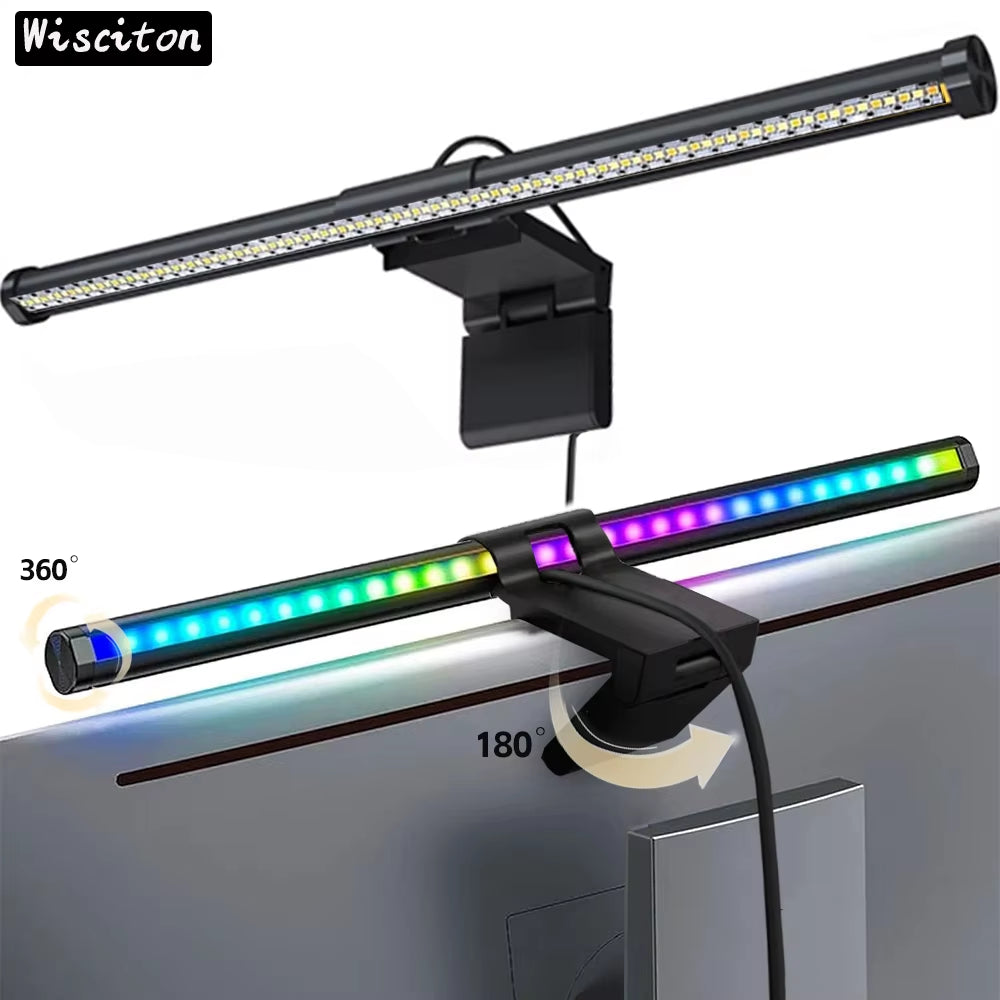RGB LED Monitor Light Bar - Versatile Dimming Atmosphere Lamp for Work, Study, and Gaming - 44cm
