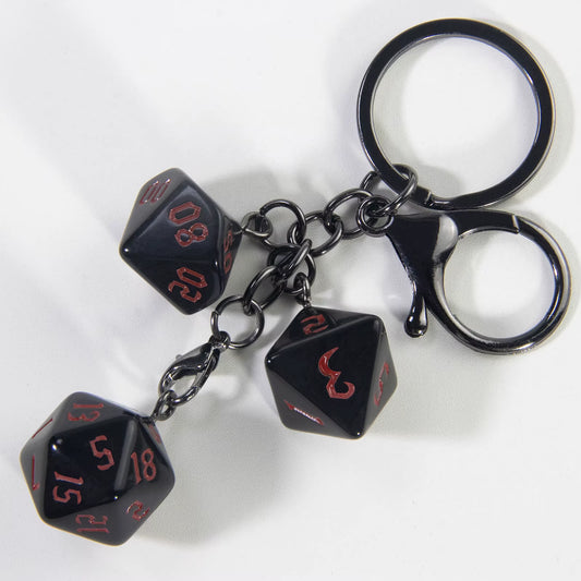 Stylish Black D&D Dice Keychain - سلساة مفاتيح نرد دي اند دي