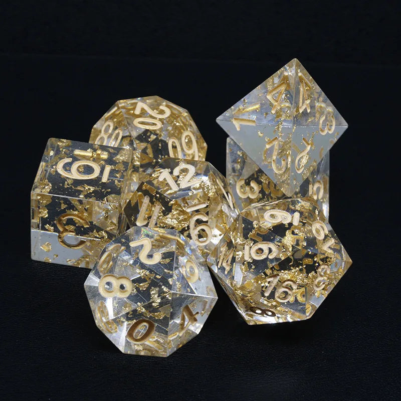Enchanting D&D Flower Resin Dice Set - 7PCS Polyhedral Dice for RPG Gamers and Collectors - نرد 7 قطع على شكل ورود