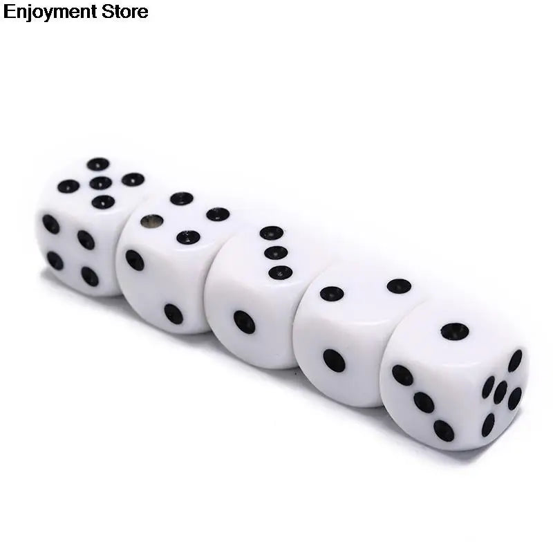 Set of 5 White 6-Sided Acrylic Dice - Perfect for RPGs and Party Games! - نرد ستة أوجه 5 حبات