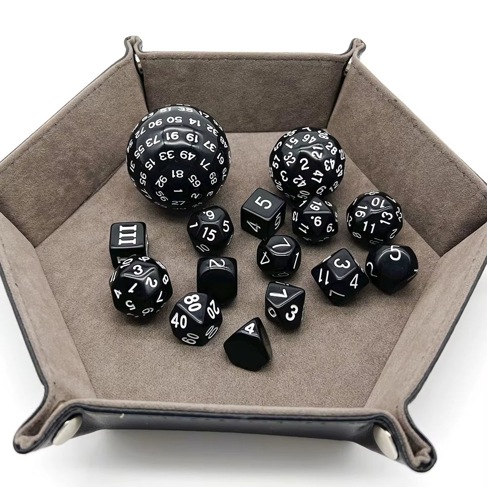 Polyhedral Dice Set for D&D 15 Acrylic Dice (D3-D100) - نرد دي اند دي