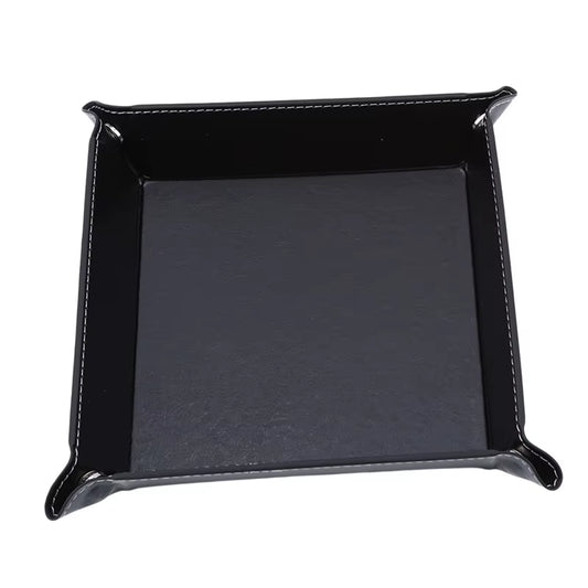 Double-Sided PU Leather Dice Storage Tray - علبة جلدية لرمي النرد