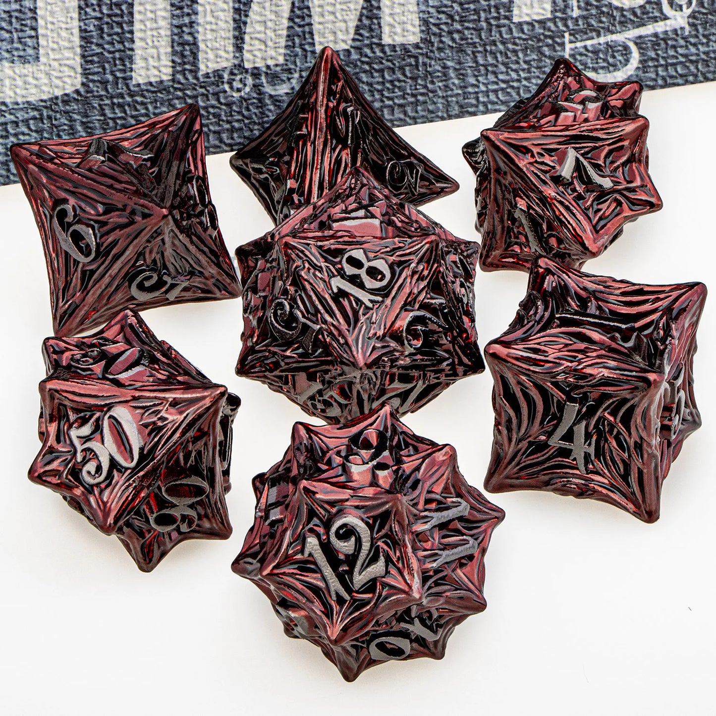 Tree Root Dnd Metal Dice Set Red D+D Polyhedral Dice for D Dnd D Dungeon and Dragon Pathfinder Role Playing Game Heavy D20 Dice