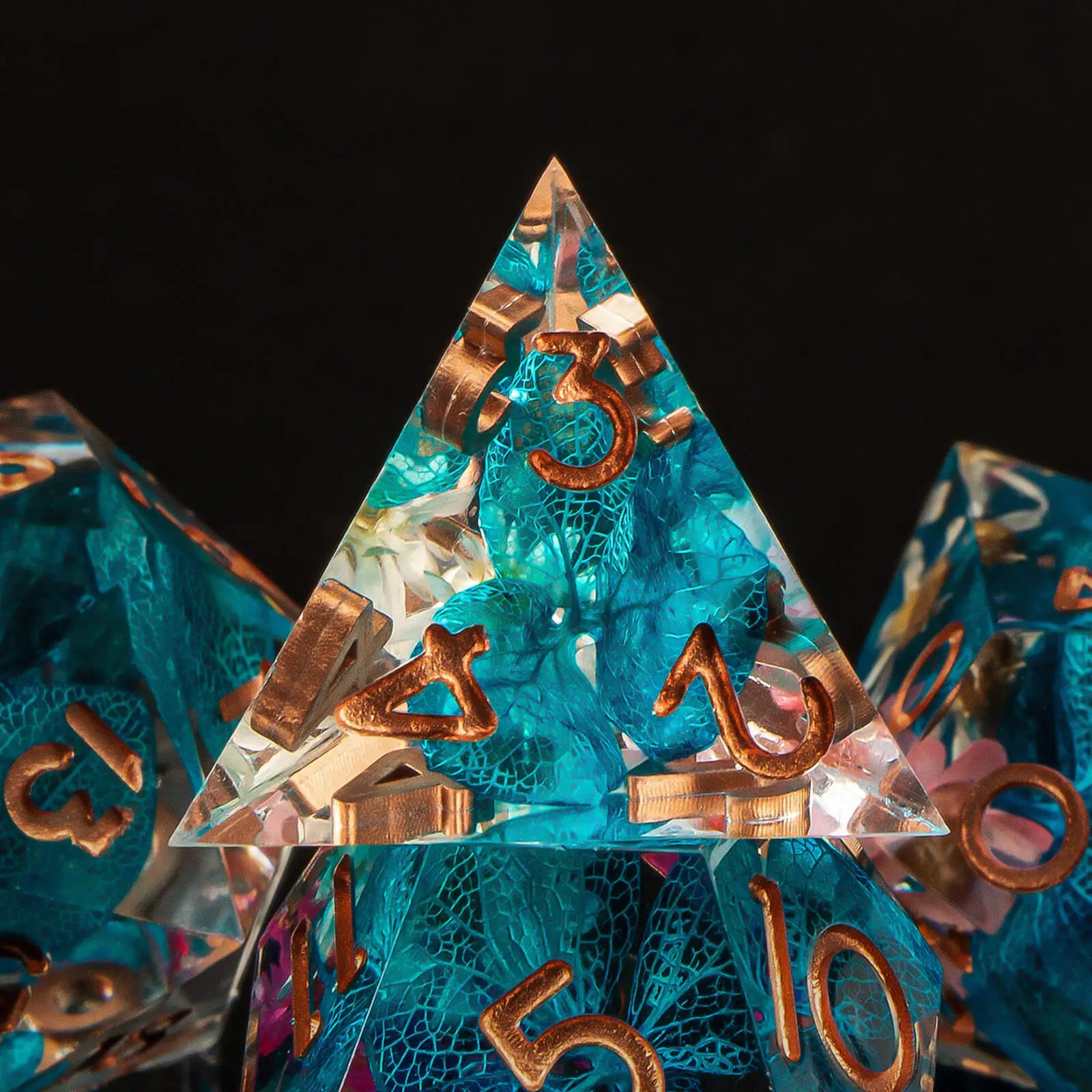 Flower Power D&D Sharp Edge Dice Set - 7 Piece Polyhedral Resin Dice for Dungeons & Dragons
