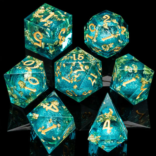 Sharp Edge Polyhedral Resin Dice Set for D&D - نرد دي اند دي