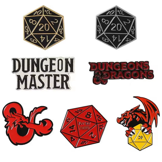 D&D Enamel Pins - Brooches for Backpack Accessories & Gifts - دبابيس دي اند دي
