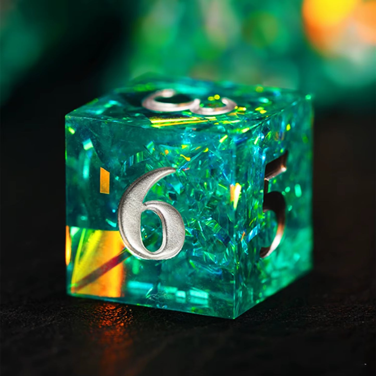 Green Ice Crystal Dice Set for D&D - نرد دي اند دي