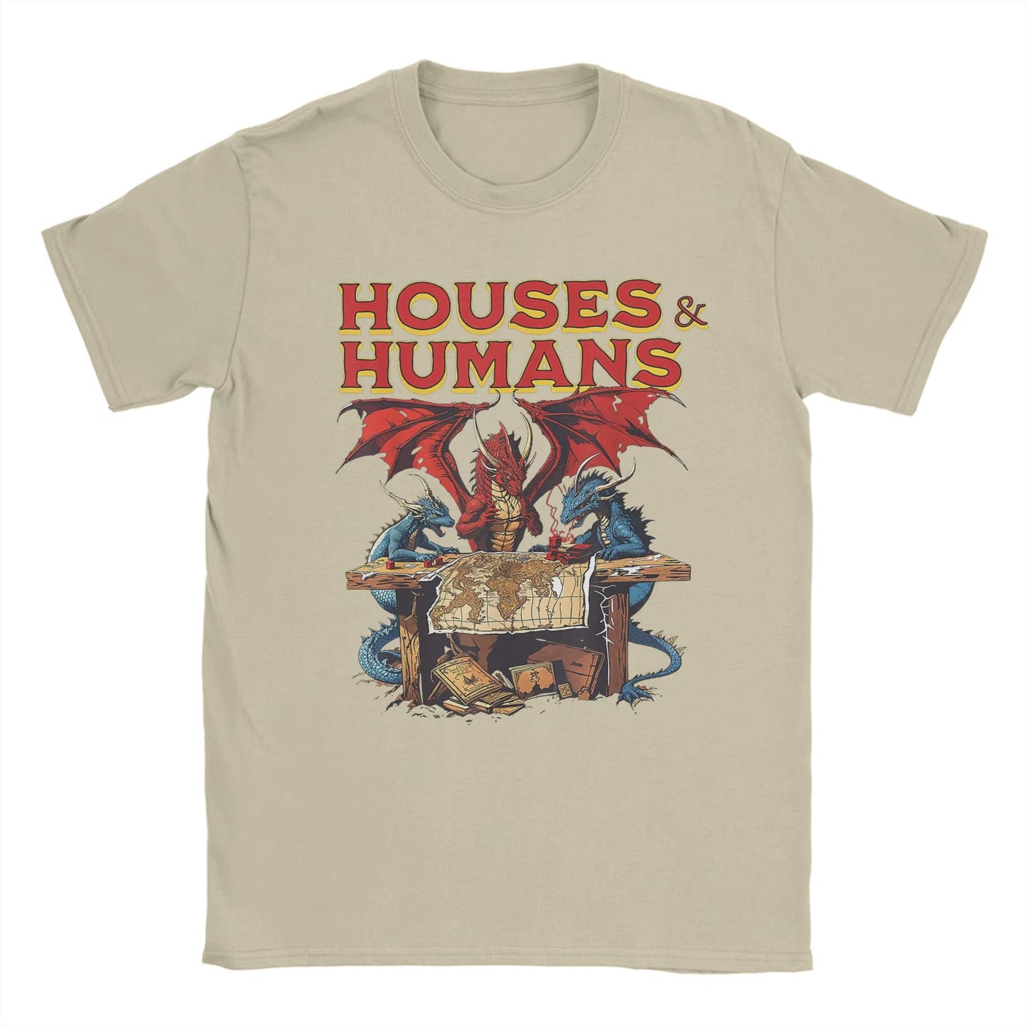 Retro 90s D&D T-Shirts for Men - Pure Cotton Short Sleeve - تيشرتات دي اند دي قطنية