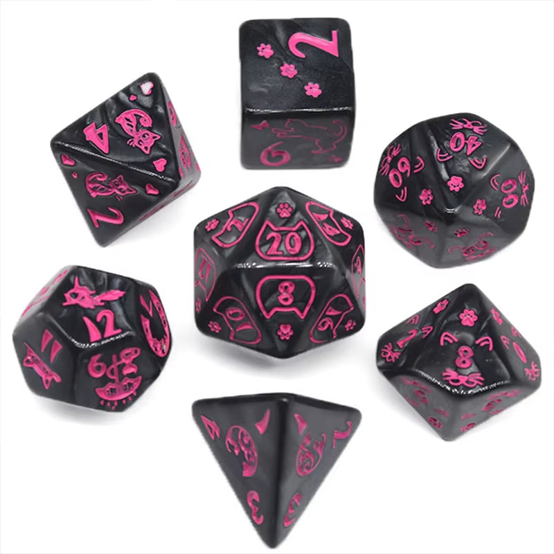 Ultimate 7-Piece Polyhedral RPG Dice Set - نرد دي اند دي