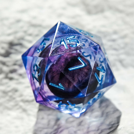 1-7Pcs Dargon Eye DND Dice Set Cat Eye Liquid Core Milk Cat Sharp Edge Handmade Polyhedral Resin Dice for Multi-Sided RPG D6~D20