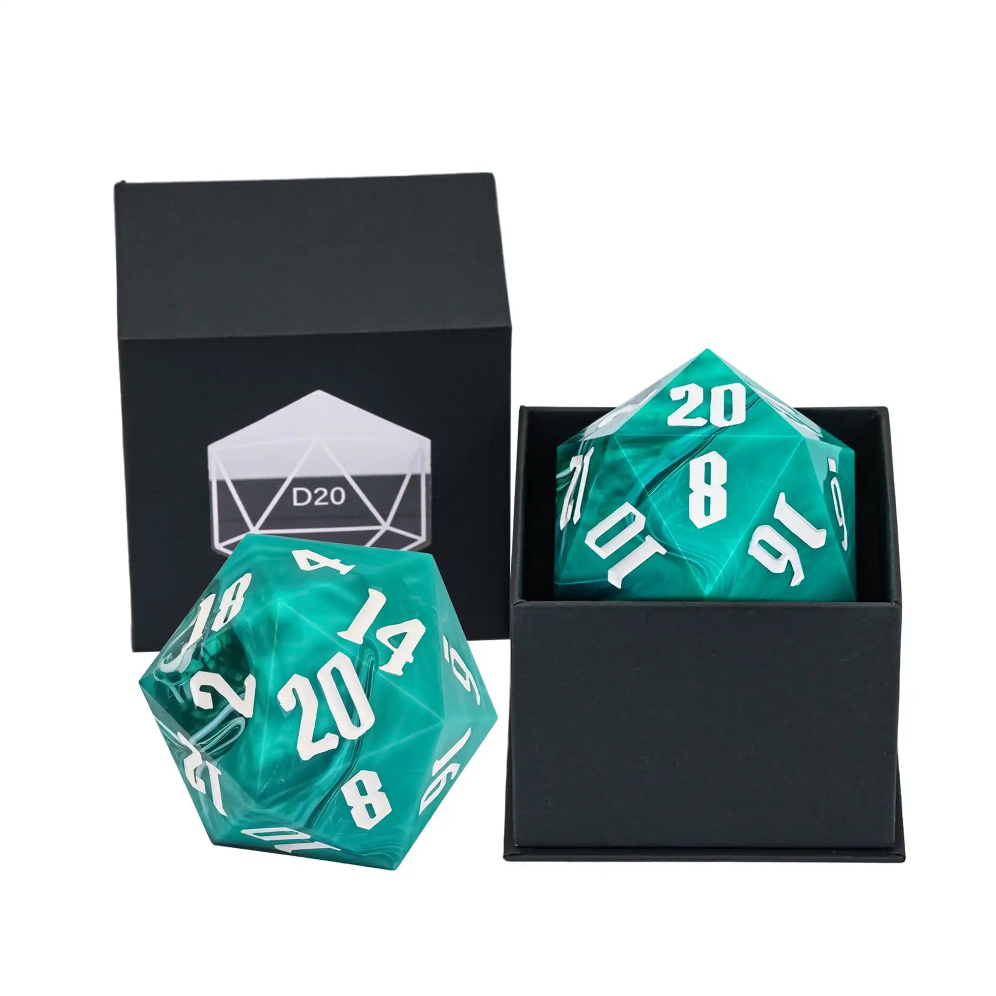 Poludie 1Pc Crystal 55Mm D20 Dice 20 Sides Large Size Polyhedral Dice for Role-Play Game D&D Bar Pub Party RPG Board Games