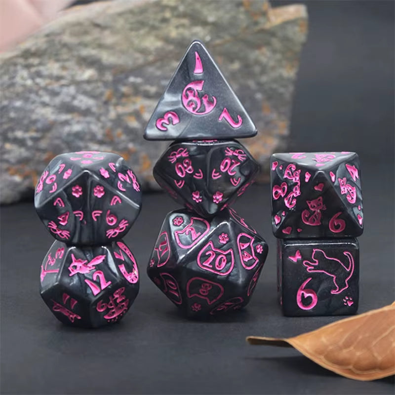 Ultimate 7-Piece Polyhedral RPG Dice Set - نرد دي اند دي