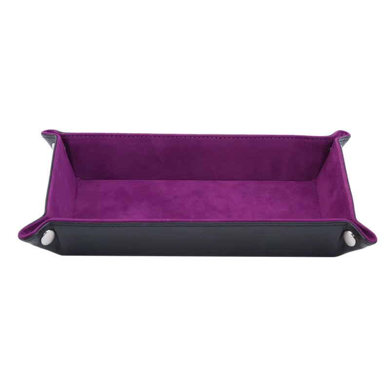 Double-Sided PU Leather Dice Storage Tray - علبة جلدية لرمي النرد