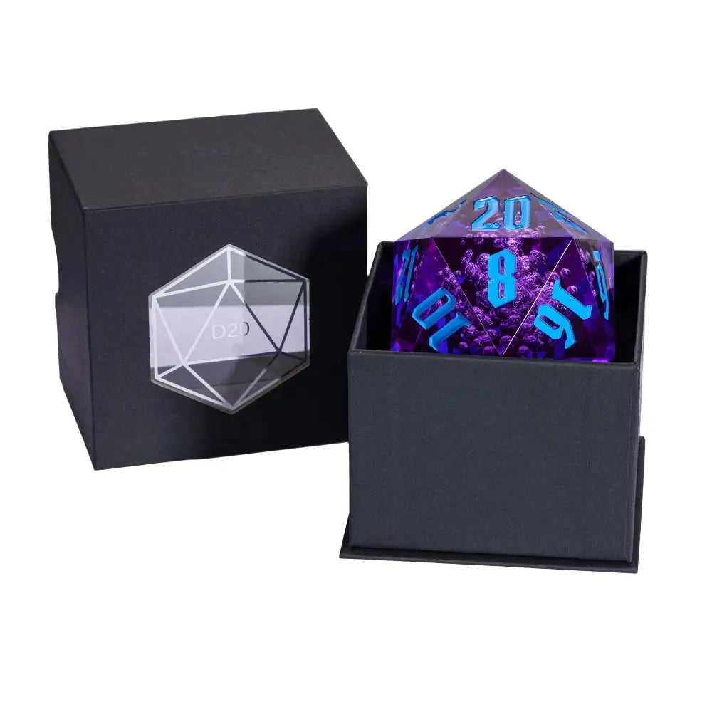 Poludie 1Pc Crystal 55Mm D20 Dice 20 Sides Large Size Polyhedral Dice for Role-Play Game D&D Bar Pub Party RPG Board Games