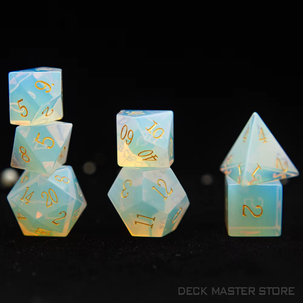 Full Set Polyhedral Dice Set Gemstone D&D Dice Set - نرد دي اند دي