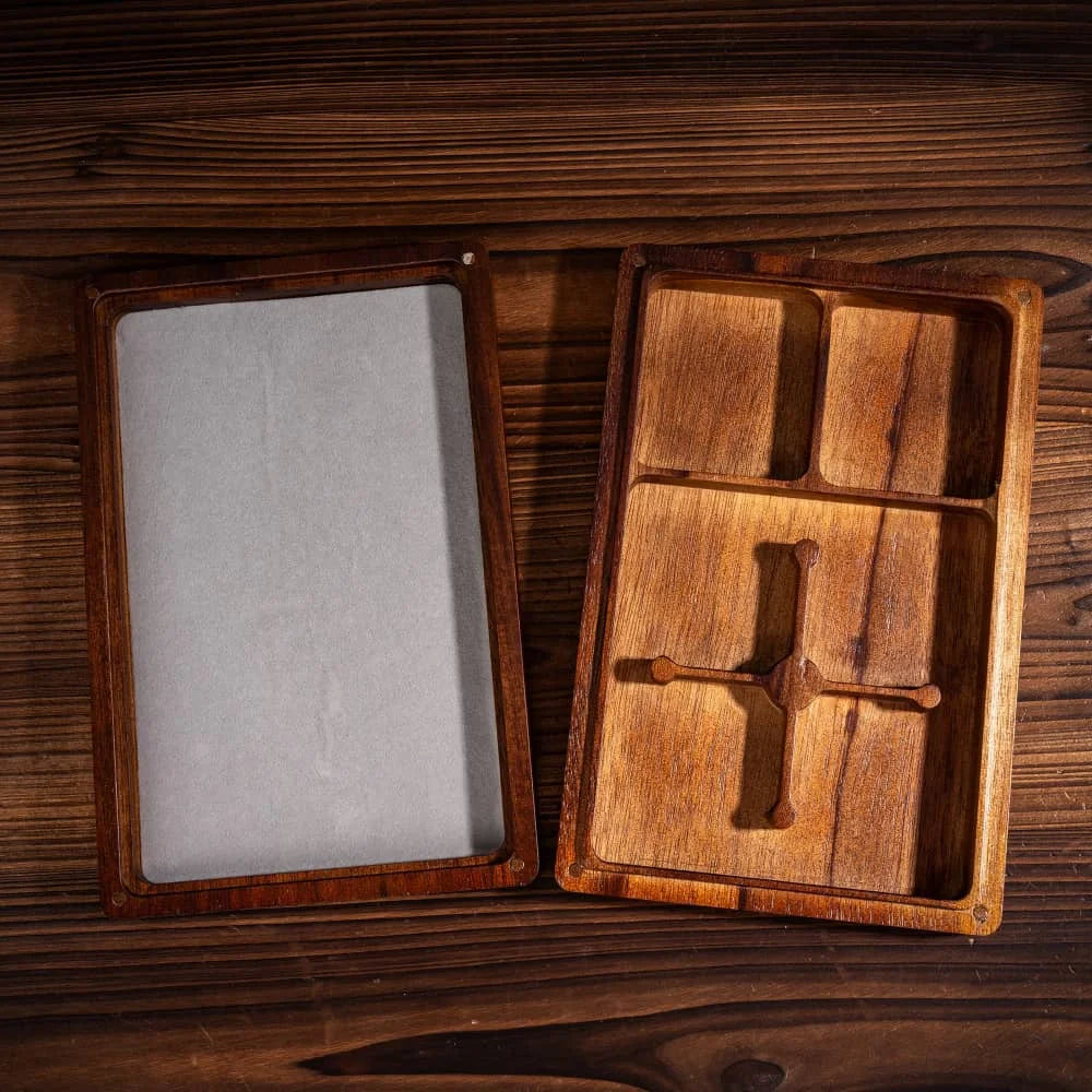 2 in 1 Rectangle Wooden Dice Case & Dice Tray Bat Pattern Box Dice Holder for DND Game Dice Set, D&D, RPG, Tabletop Games