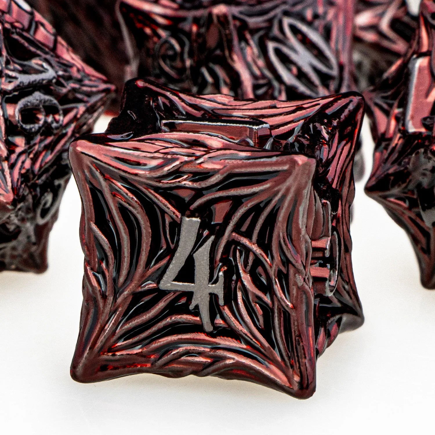 Tree Root Dnd Metal Dice Set Red D+D Polyhedral Dice for D Dnd D Dungeon and Dragon Pathfinder Role Playing Game Heavy D20 Dice