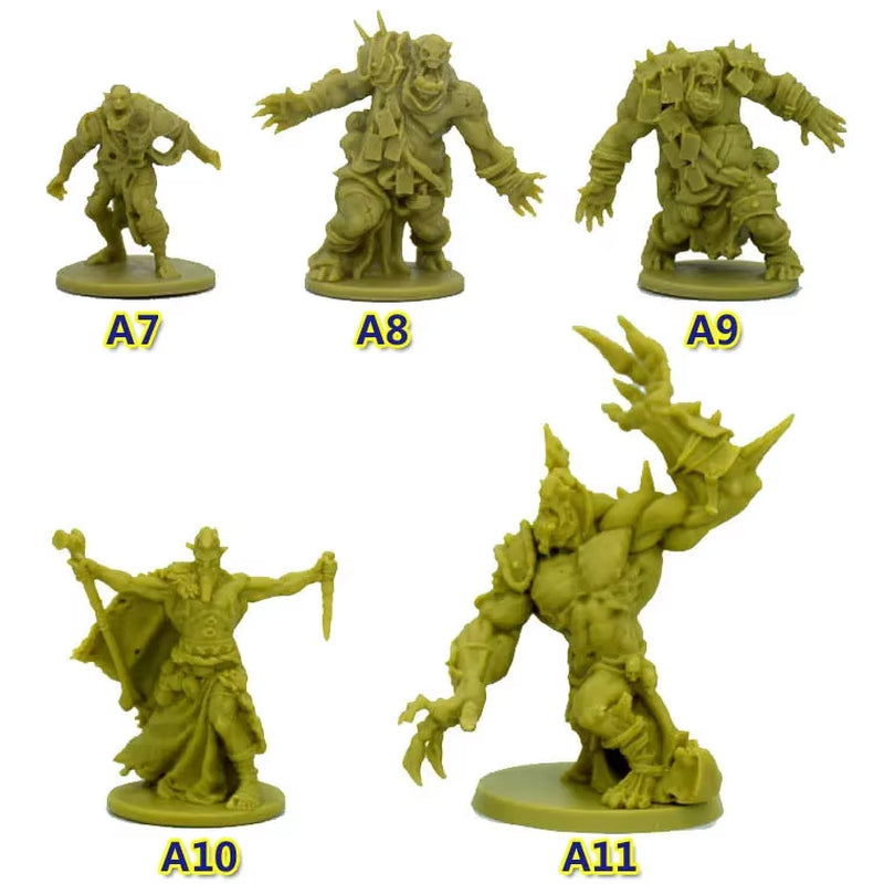 TRPG Board Game Zombicide Miniature Green Horde Heroes Survivors Warrior Knight Priest Dwarf Warlock Orc Fantasy Zombies Figures